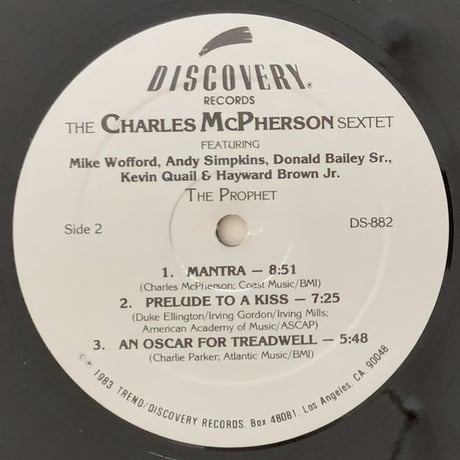 CHARLES McPHERSON - The Prophet (DISCOVERY DS-882)