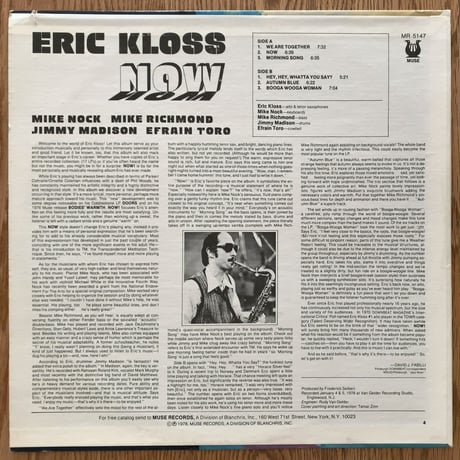 ERIC KLOSS - Now (MUSE MR5147)