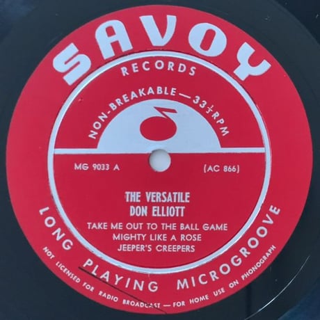 DON ELLIOT - The Versatile (SAVOY MG9033)