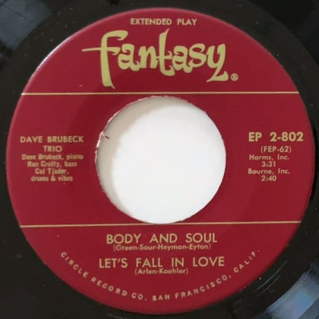 DAVE BRUBECK - The Dave Brubeck Trio (FANTASY EP-2-802) 7inch EP
