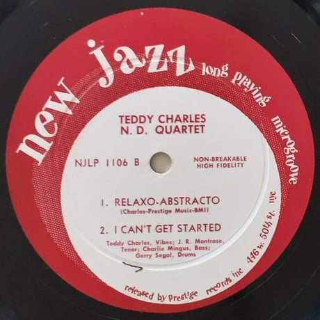 TEDDY CHARLES - N.D. Quartet (NEW JAZZ NJLP1106)