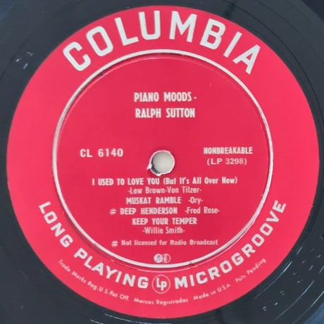 RALPH SUTTON - Piano Moods (COLUMBIA CL6140)
