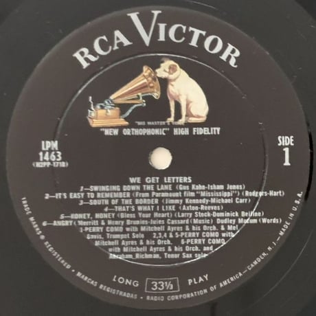 PERRY COMO - We Get Letters (RCA VICTOR LPM-1463)