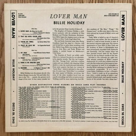 BILLIE HOLIDAY - Lover Man (DECCA DL5345)