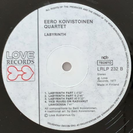 EERO KOIVISTOINEN - Labyrinth (LOVE LRLP232)