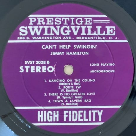 JIMMY HAMILTON - Can't Help Swinging (SWINGVILLE SVST2028)