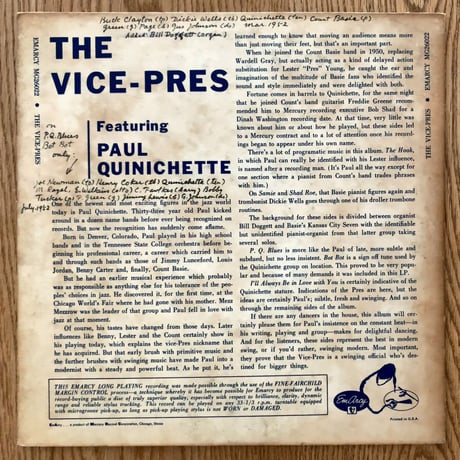 PAUL QUINICHETTE - The Vice-Pres (EMARCY MG26022)