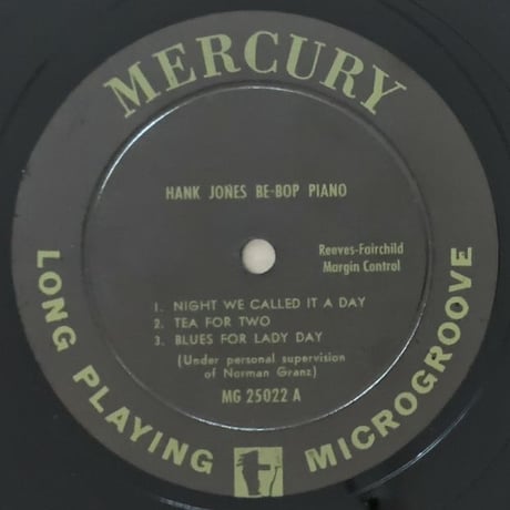 HANK JONES - Hank Jones' Piano (MERCURY MG25022)