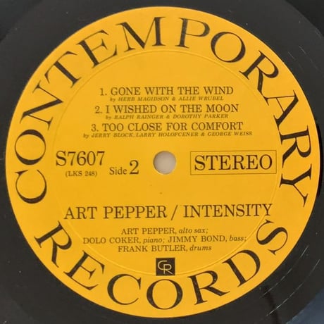 ART PEPPER - Intensity (CONTEMPORARY S7607)