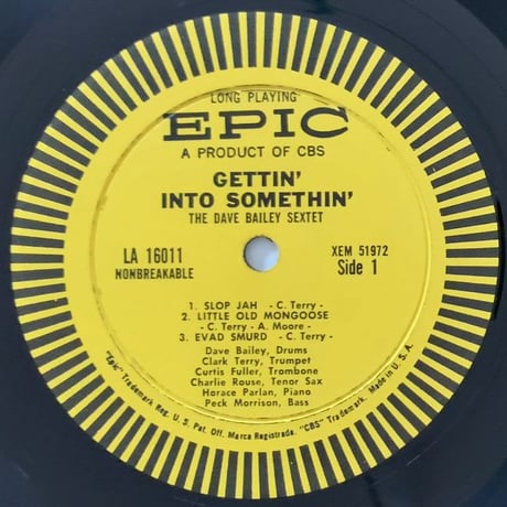 DAVE BAILEY - Getting' Into Somethin' (EPIC LA16011)