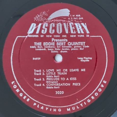 EDDIE BERT - Eddie Bert Quintet (DISCOVERY DL3020)