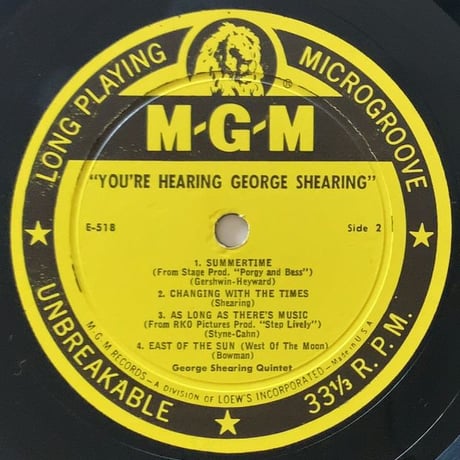 GEORGE SHEARING - You're Hearing (MGM E518)