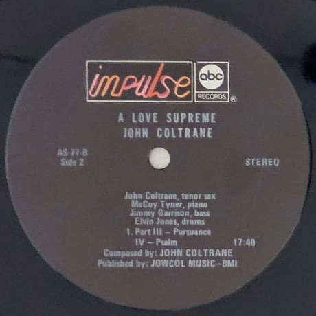 JOHN COLTRANE - a Love Supreme (impulse! AS-77) Re