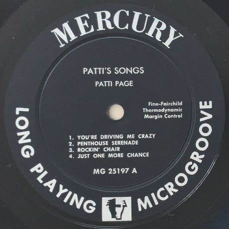 PATTI PAGE - Patti's Songs (MERCURY MG25197)