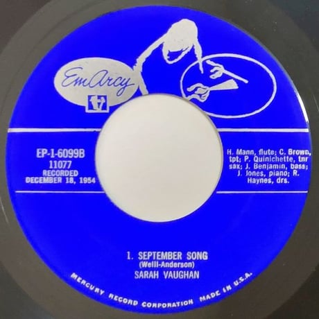 SARAH VAUGHAN - Lullaby of Broadway (EMARCY EP-1-6099) 7inch EP