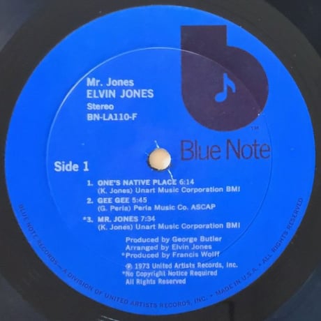 ELVIN JONES - Mr. Jones (BLUE NOTE BN-LA110-F)