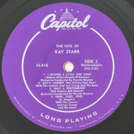 KAY STARR - The Hits of Kay Starr (CAPITOL H-415)