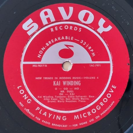 KAI WINDING - New Trends of Jazz Volume 4 (SAVOY MG9017)