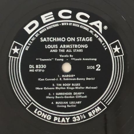 LOUIS ARMSTRONG - Satchmo on Stage (DECCA DL8330)