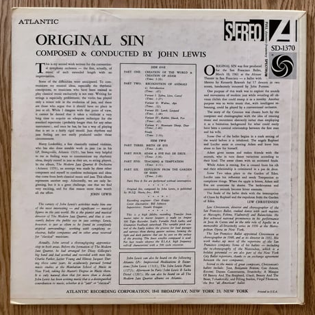 JOHN LEWIS - Original Sin (ATLANTIC SD1370)