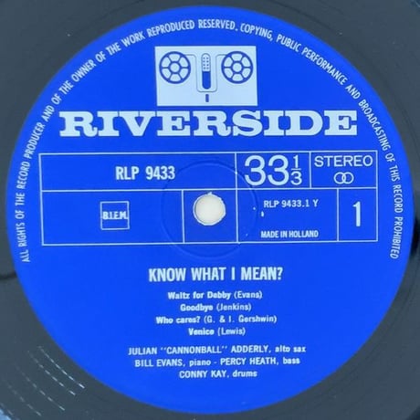 CANNONBALL ADDERLEY - Know What I Mean (INTERDISC RLP9433)