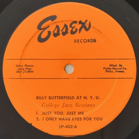 BILLY BUTTERFIELD - Goes to N.Y.U. (SUSSEX ESLP402)