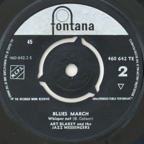ART BLAKEY & THE JAZZ MESSENGERS - Blues March / Whisper Not (FONTANA 460 642TE) 7inch EP