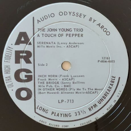 JOHN YOUNG - A Touch Of Pepper (ARGO LP713)