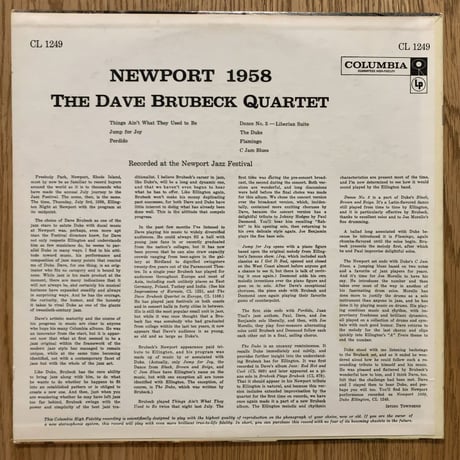 DAVE BRUBECK - Newport 1958 (COLUMBIA CL1249)