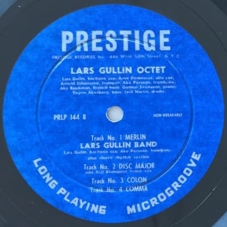 LARS GULLIN - and His Groups (PRESTIGE PRLP144)