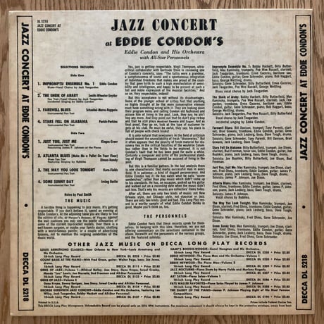 EDDIE CONDON - Jazz Concert (DECCA DL5218)