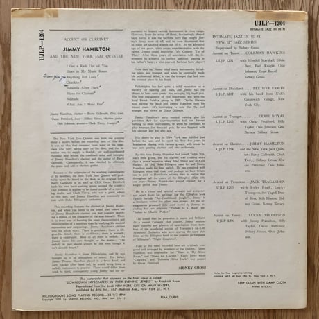 JIMMY HAMILTON - and The New York Jazz Quintet (URANIA UJLP1204)