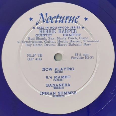 HERBIE HARPER - Quartet / Quintet (NOCTURNE NLP7)