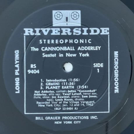 CANNONBALL ADDERLEY - in New York (RIVERSIDE RS9404)