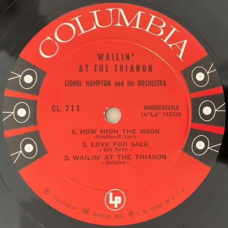 LIONEL HAMPTON - Wailin' At The Trianon (COLUMBIA CL711)