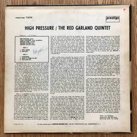 RED GARLAND - High Pressure (PRESTIGE PRLP7209)
