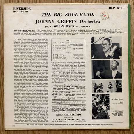 JOHNNY GRIFFIN - The Big Soul-Band (RIVERSIDE RLP331)
