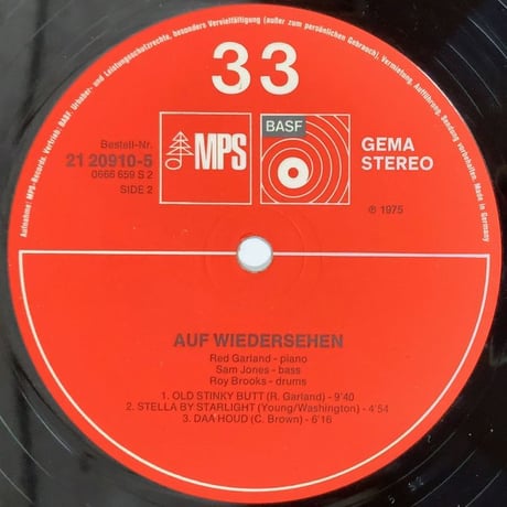 RED GARLAND - Auf Wiedersehen (MPS 21 20910-5)