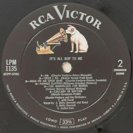 CHARLIE VENTURA - It's All Bop To Me (RCA VICTOR LPM1135)