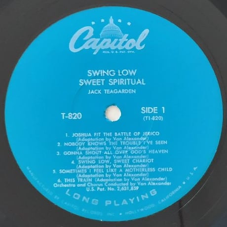 JACK TEAGARDEN - Swing Low, Sweet Spiritual (CAPITOL T820)