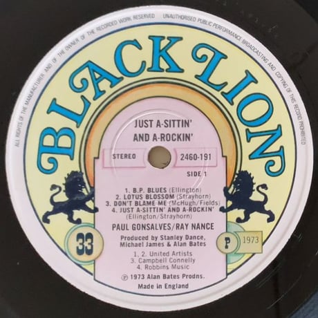 PAUL GONSALVES & RAY NANCE - Just a-Sittin' and a-Rockin' (BLACK LION 2460-191)