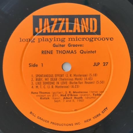 RENE THOMAS - Guitar Groove (JAZZLAND JLP27)