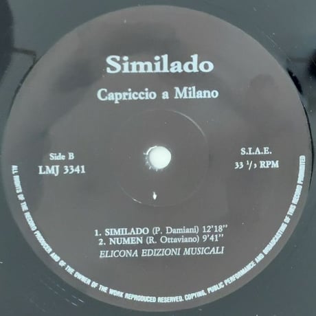 SIMILADO (Albert Mangelsdorff, Franco D'Andrea) - Capriccio a Milano (LMJ LMJ3341)