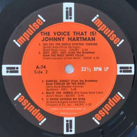 JOHNNY HARTMAN - The Voice That is! (impulse! A-74)