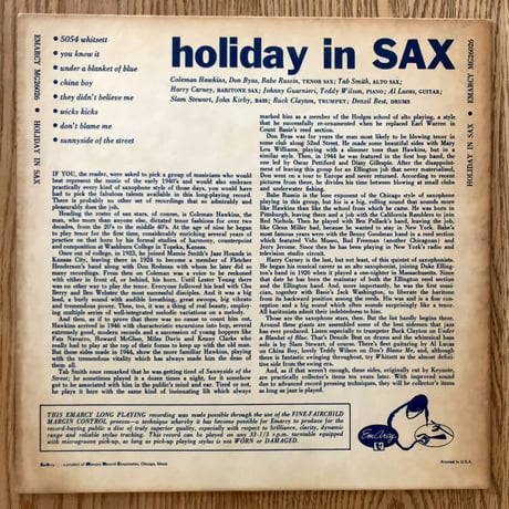 V.A.(Coleman Hawkins, Don Byas, Tab Smith, etc.) - Holiday in Sax (EMARCY MG26026)