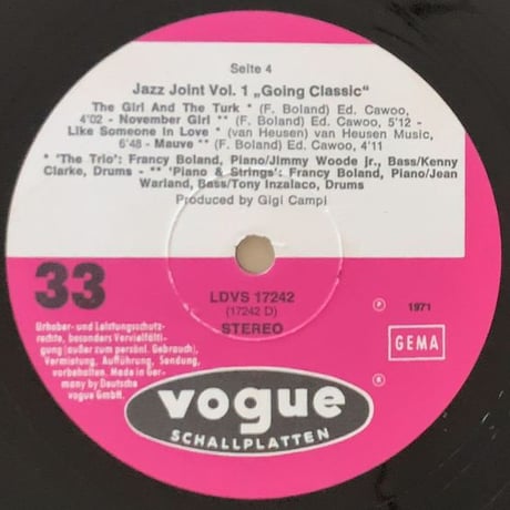 FRANCY BOLAND - Going Classic (VOGUE LDVS17242)