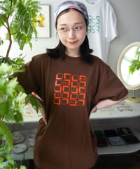 【利口】ブロックTシャツ（ブラウン）