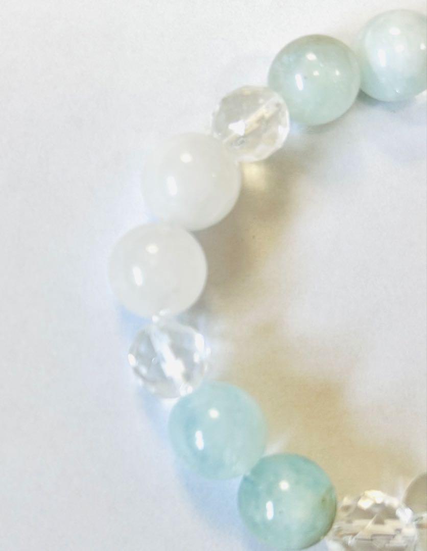 ◎気持ちを落ち着かせる◎水晶・アクアマリン・ホワイトカルサイト