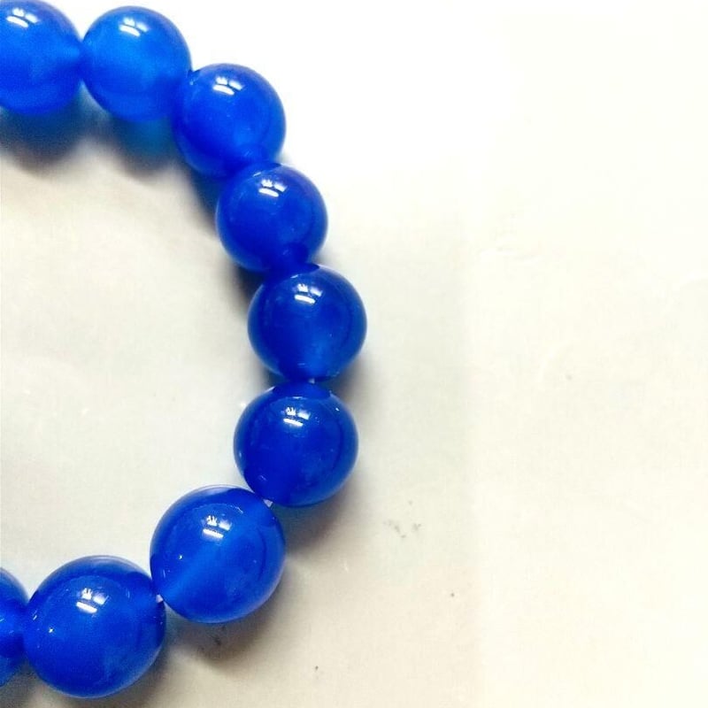 〇健康・長寿〇青瑪瑙・ブルーアゲート〇天然石ブレスレット 内径15.5