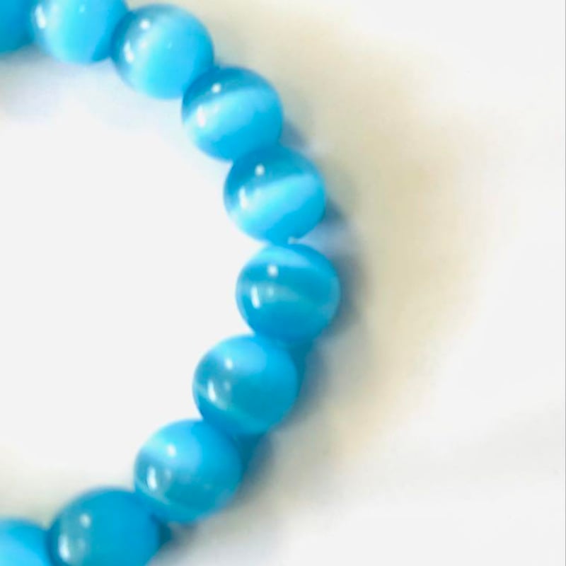 ○青色 キャッツアイ ○落ち着いたブルーの猫目石 10㎜ 内径約15.0